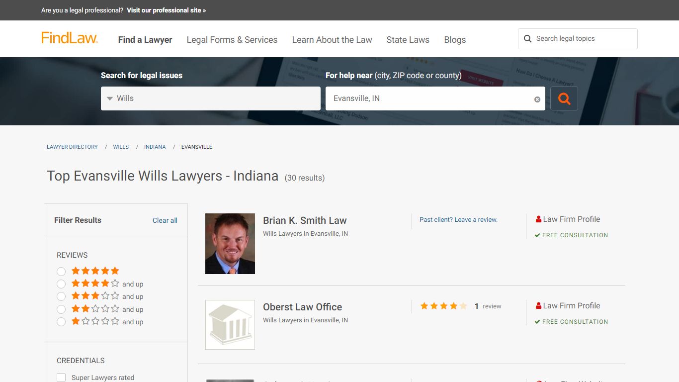 Best Evansville Wills Lawyers & Law Firms - Indiana | FindLaw