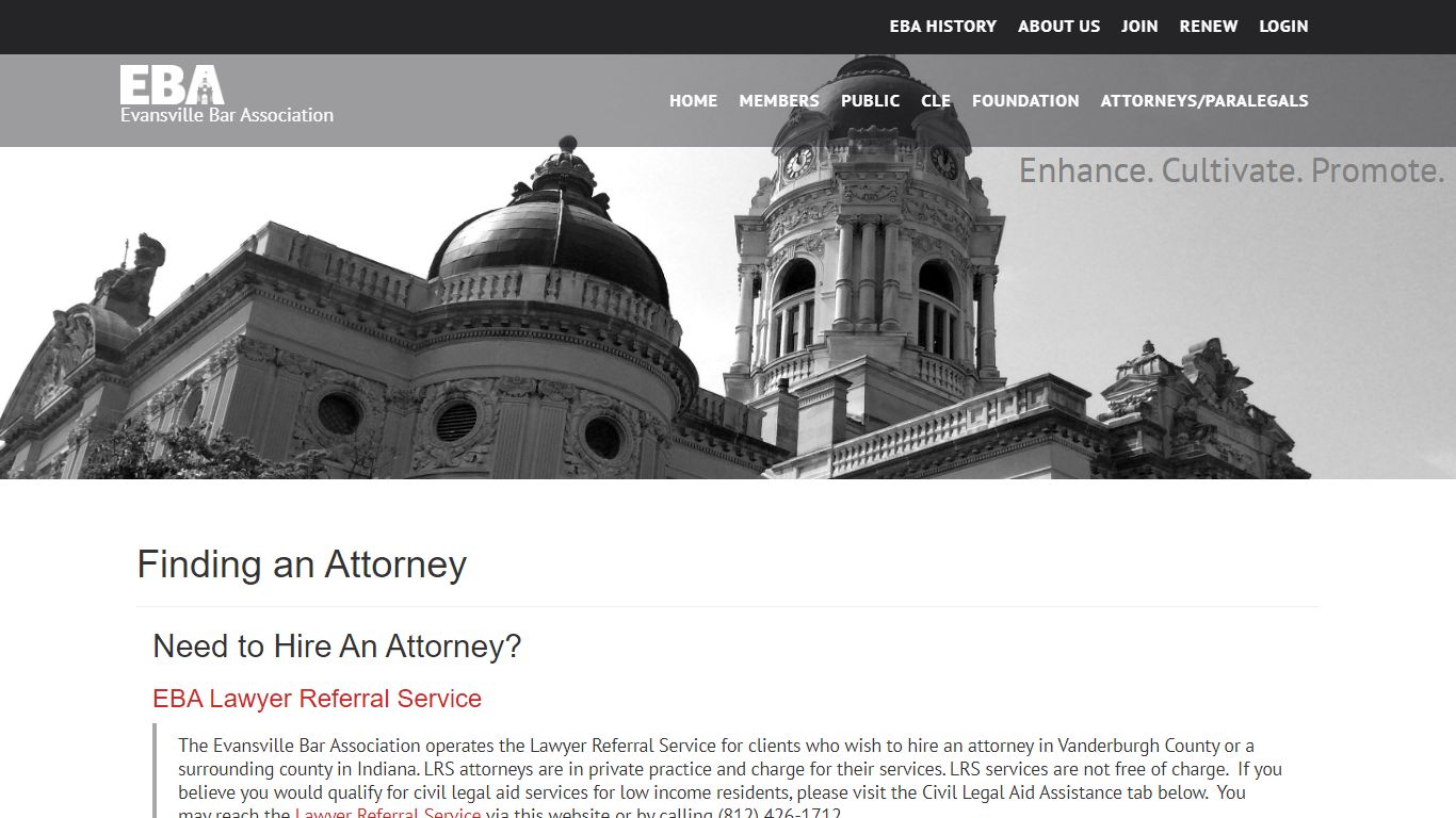 Finding an Attorney | Evansville Bar Association - evvbar.org